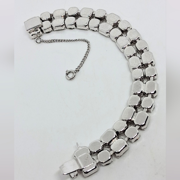 * Vintage Signed Eisenberg Double Row Rhinestones Bracelet - Picture 2 of 5